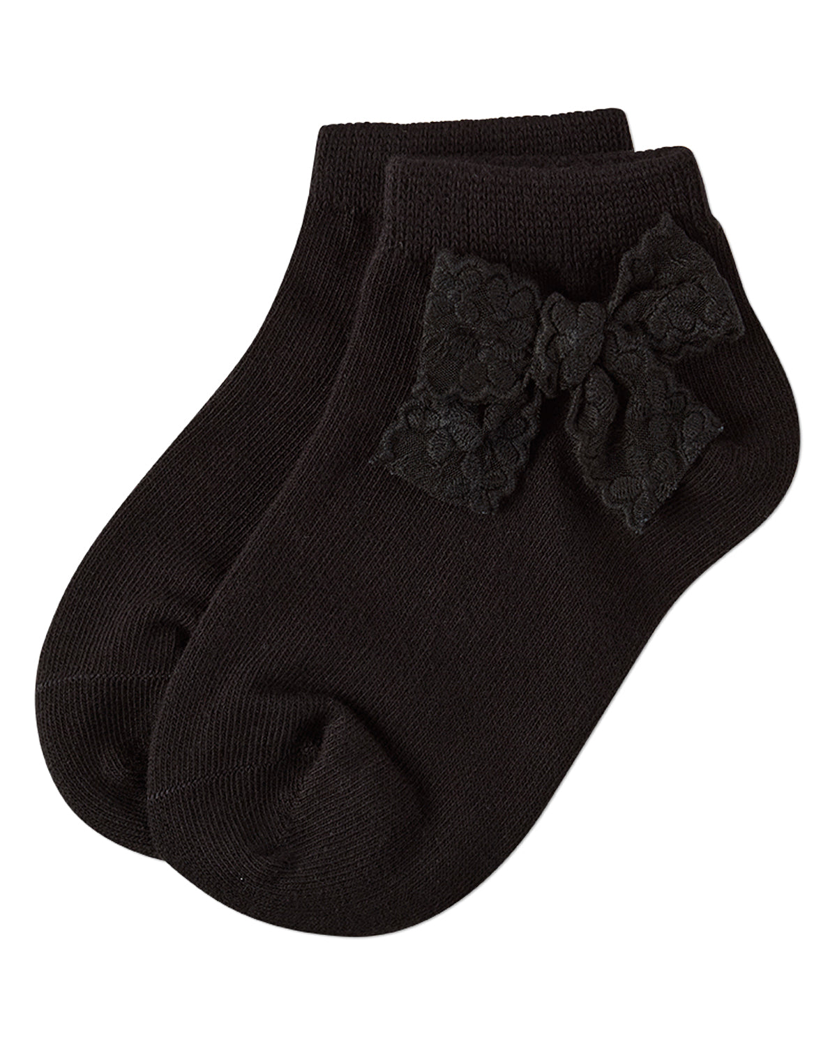 Girls Cotton-Rich Fashion Ankle Sock with Floral Lace Bow