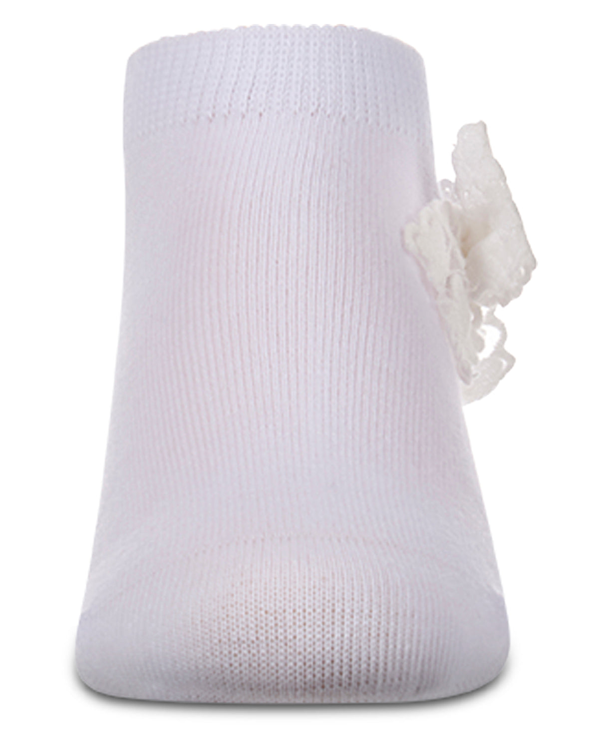 Girls Cotton-Rich Fashion Ankle Sock with Floral Lace Bow