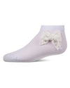 Girls Cotton-Rich Fashion Ankle Sock with Floral Lace Bow