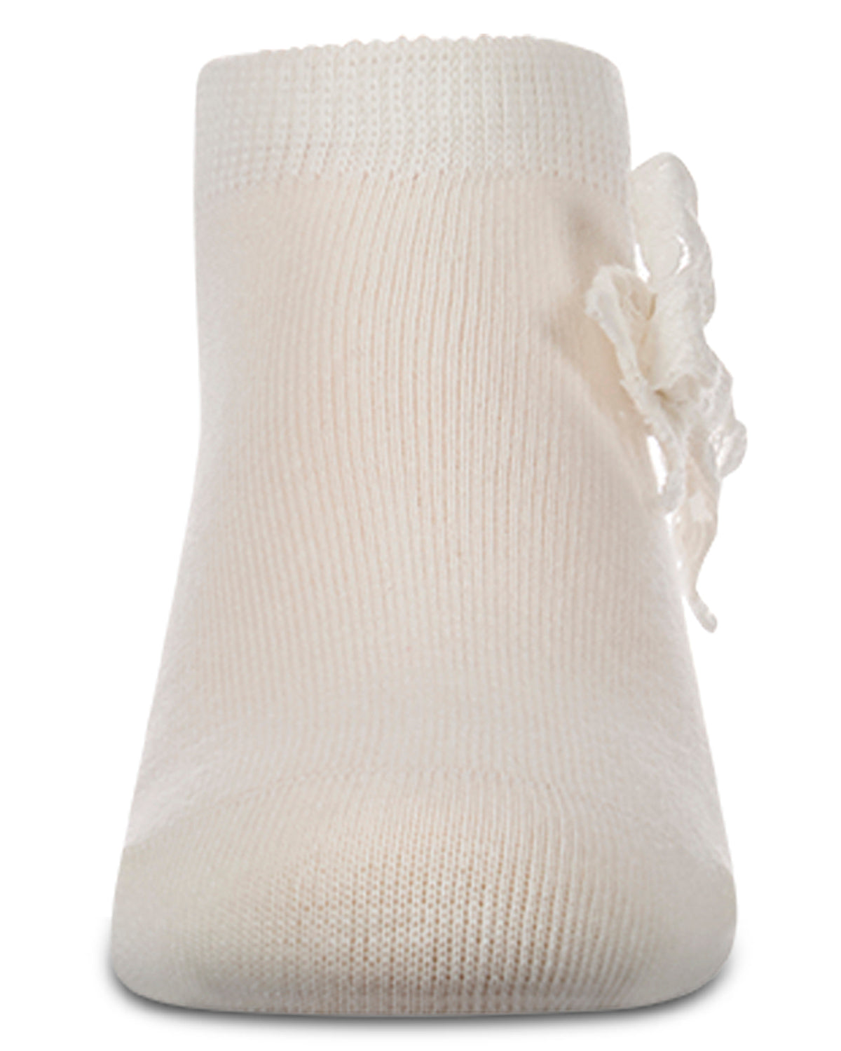 Girls Cotton-Rich Fashion Ankle Sock with Floral Lace Bow