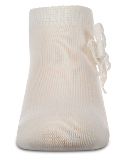 Girls Cotton-Rich Fashion Ankle Sock with Floral Lace Bow