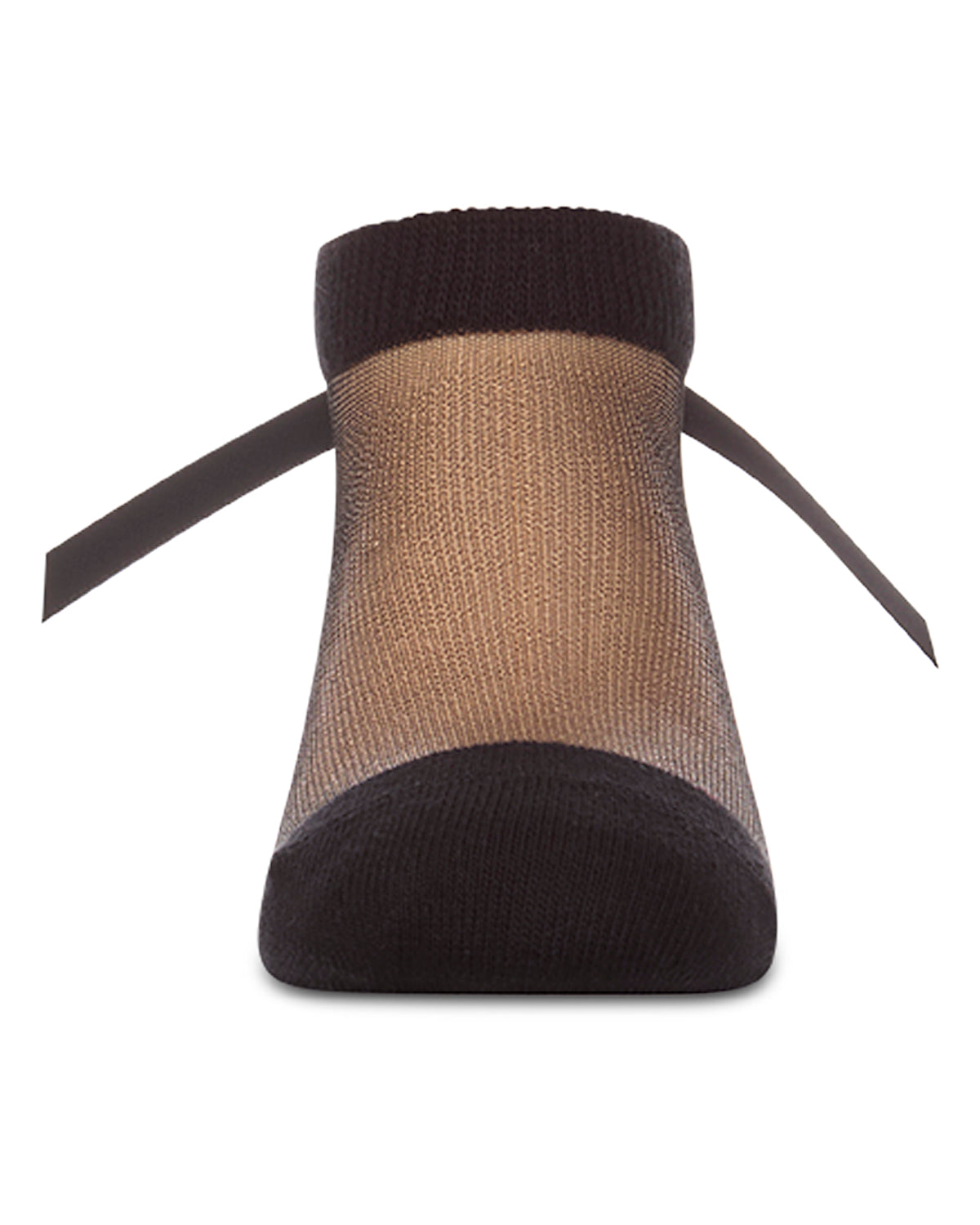 Girls Silky-Sheer Micro-Mesh Ankle Sock with Satin Bow