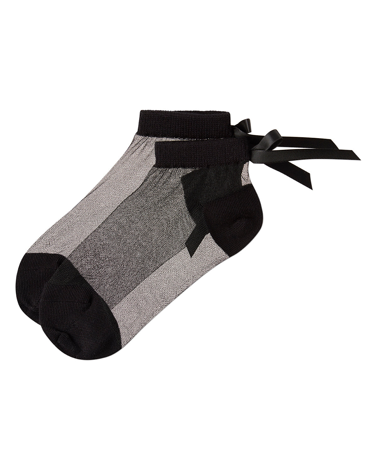 Girls Silky-Sheer Micro-Mesh Ankle Sock with Satin Bow