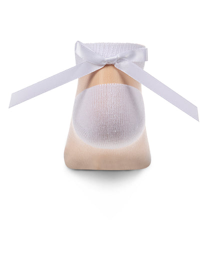 Girls Silky-Sheer Micro-Mesh Ankle Sock with Satin Bow