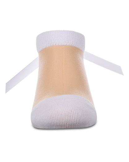 Girls Silky-Sheer Micro-Mesh Ankle Sock with Satin Bow
