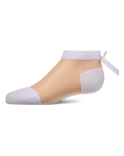 Girls Silky-Sheer Micro-Mesh Ankle Sock with Satin Bow
