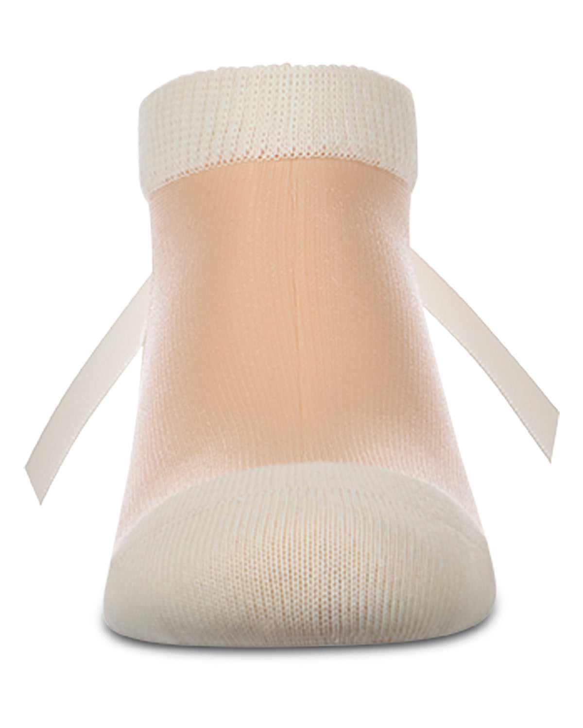 Girls Silky-Sheer Micro-Mesh Ankle Sock with Satin Bow