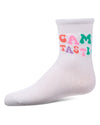 Girls "CampTastic" Cotton-Rich Camp-Themed Fine-Gauge Crew Sock