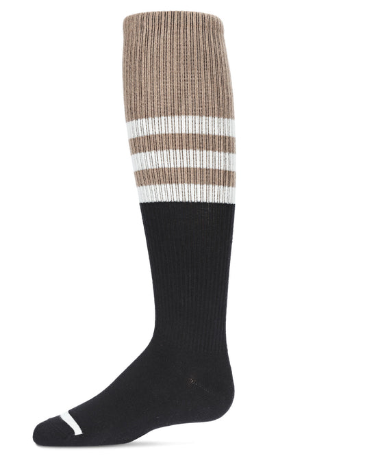 Girls' Two-Tone Stripe Knee-High Socks : Color: Black