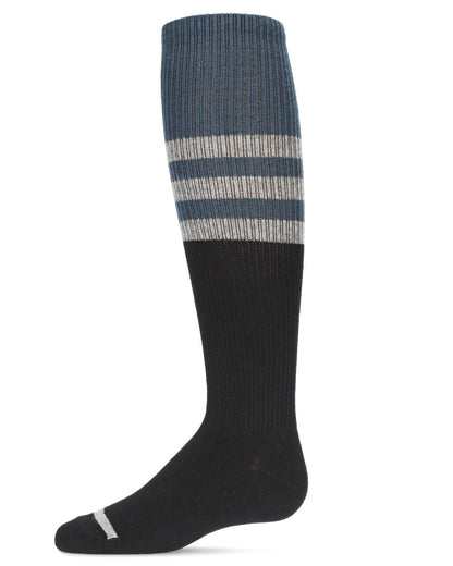 Girls' Two-Tone Stripe Knee-High Socks : Color: Navy