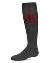 Girls' Tassel Cotton Knee High Socks : Color: Dark Gray Heather