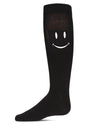 Girls' Smiley Embossed Knee-High Socks : Color: Black