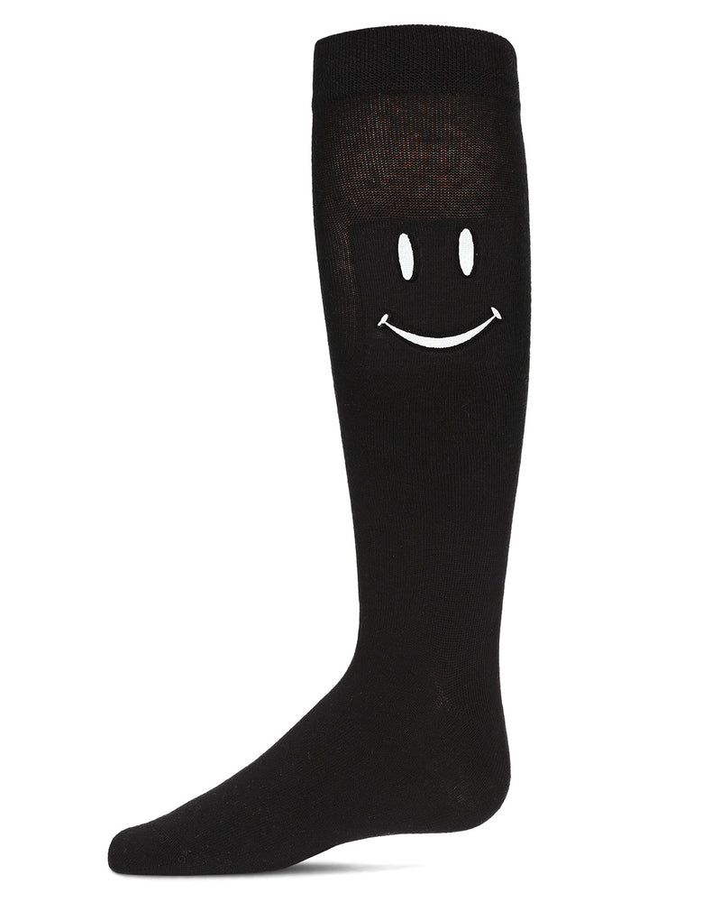 Girls' Smiley Embossed Knee-High Socks