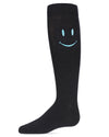 Girls' Smiley Embossed Knee-High Socks : Color: Navy