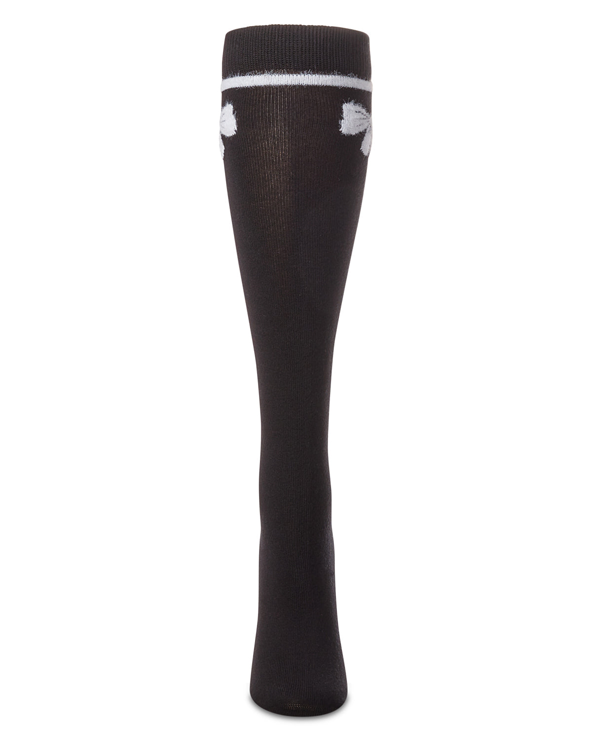 Girls' Fuzzy Bow Knee High Socks : Color: Black