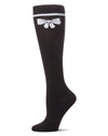 Girls' Fuzzy Bow Knee High Socks : Color: Black