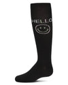 Girls' HELLO Knee High Socks : Color: Black