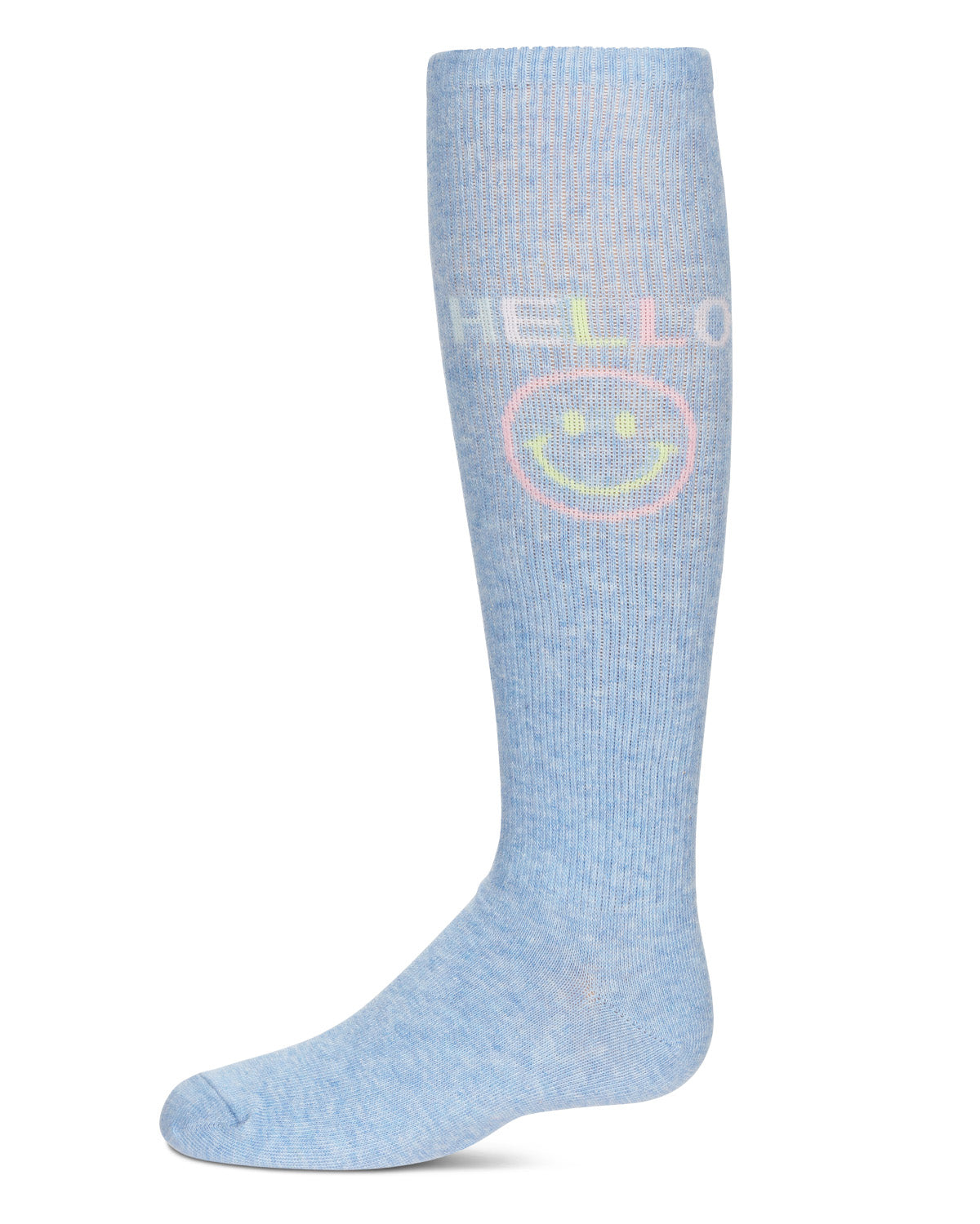 Girls' HELLO Knee High Socks : Color: Light Denim