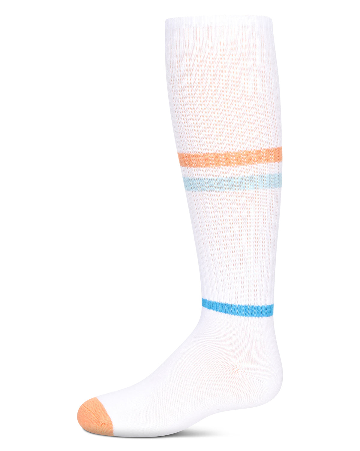Girls' Multi Colored Stripe Knee High Socks : Color: Tangerine