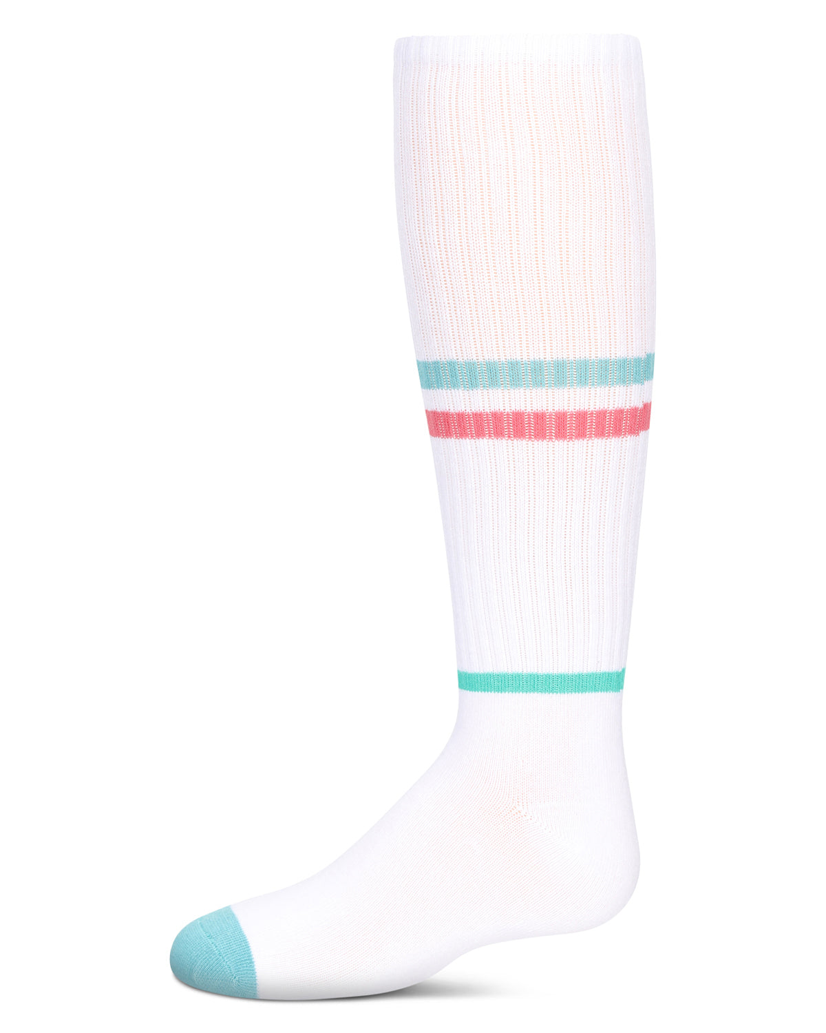 Girls' Multi Colored Stripe Knee High Socks : Color: Teal