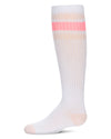 Girls' Neon Stripe Knee High Socks : Color: White-Neon Pink