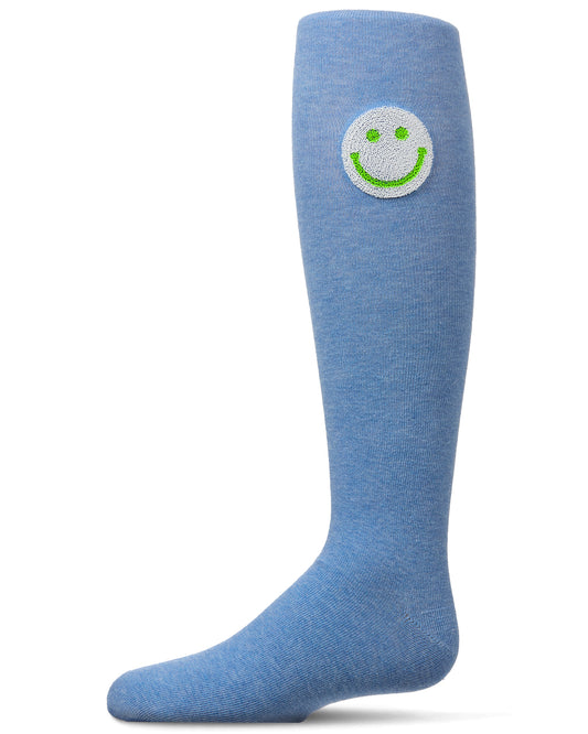 Girls' Fuzzy Smiley Face Knee High Socks : Color: Green