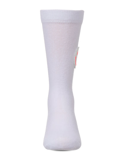 Girls' Fuzzy Smiley Face Knee High Socks : Color: Pink