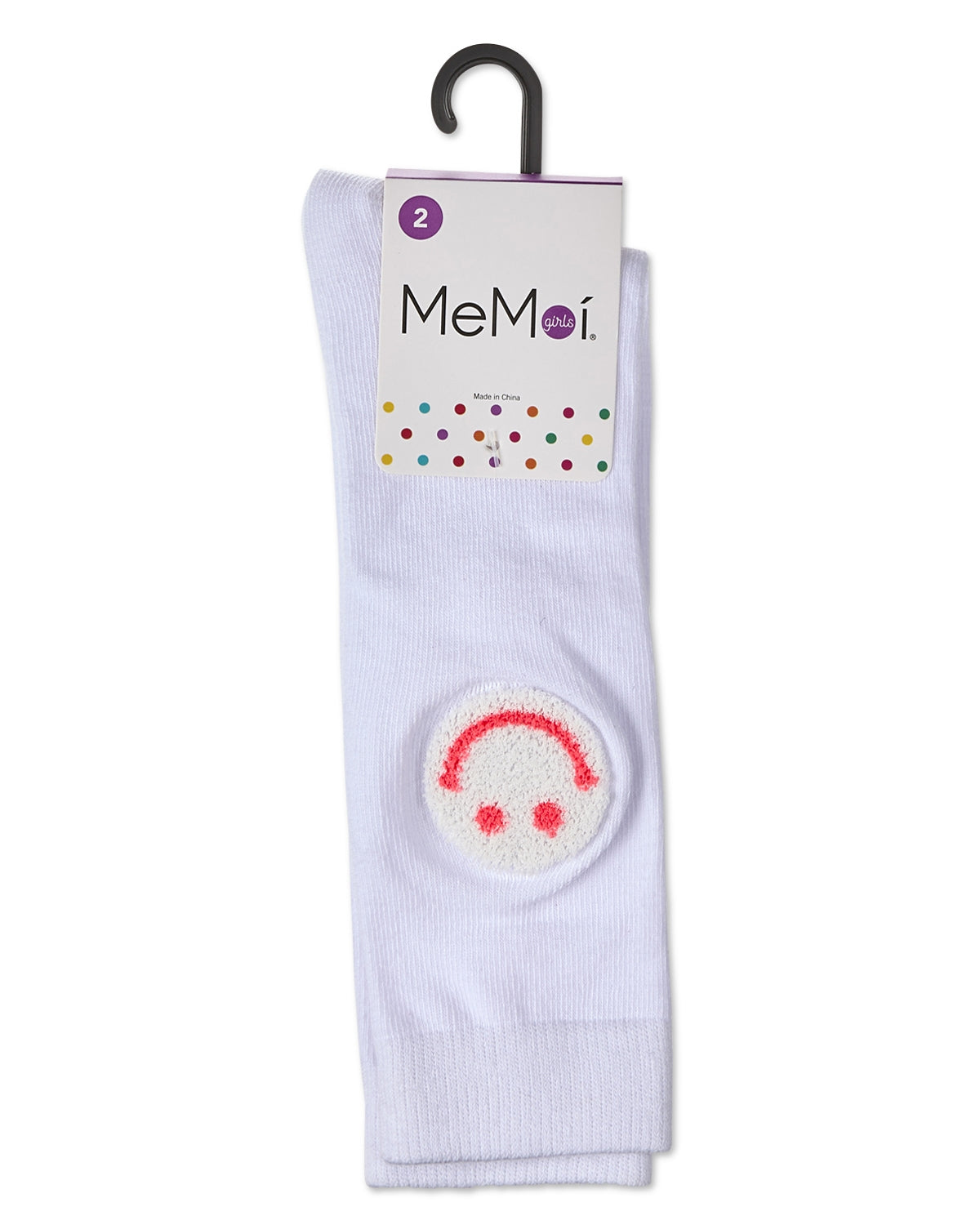 Girls' Fuzzy Smiley Face Knee High Socks : Color: Pink