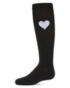 Girls' Fuzzy Heart Knee High Socks : Color: Black