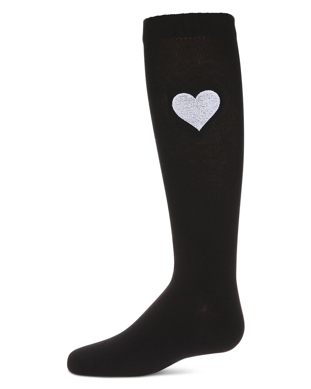 Girls' Fuzzy Heart Knee High Socks : Color: Black