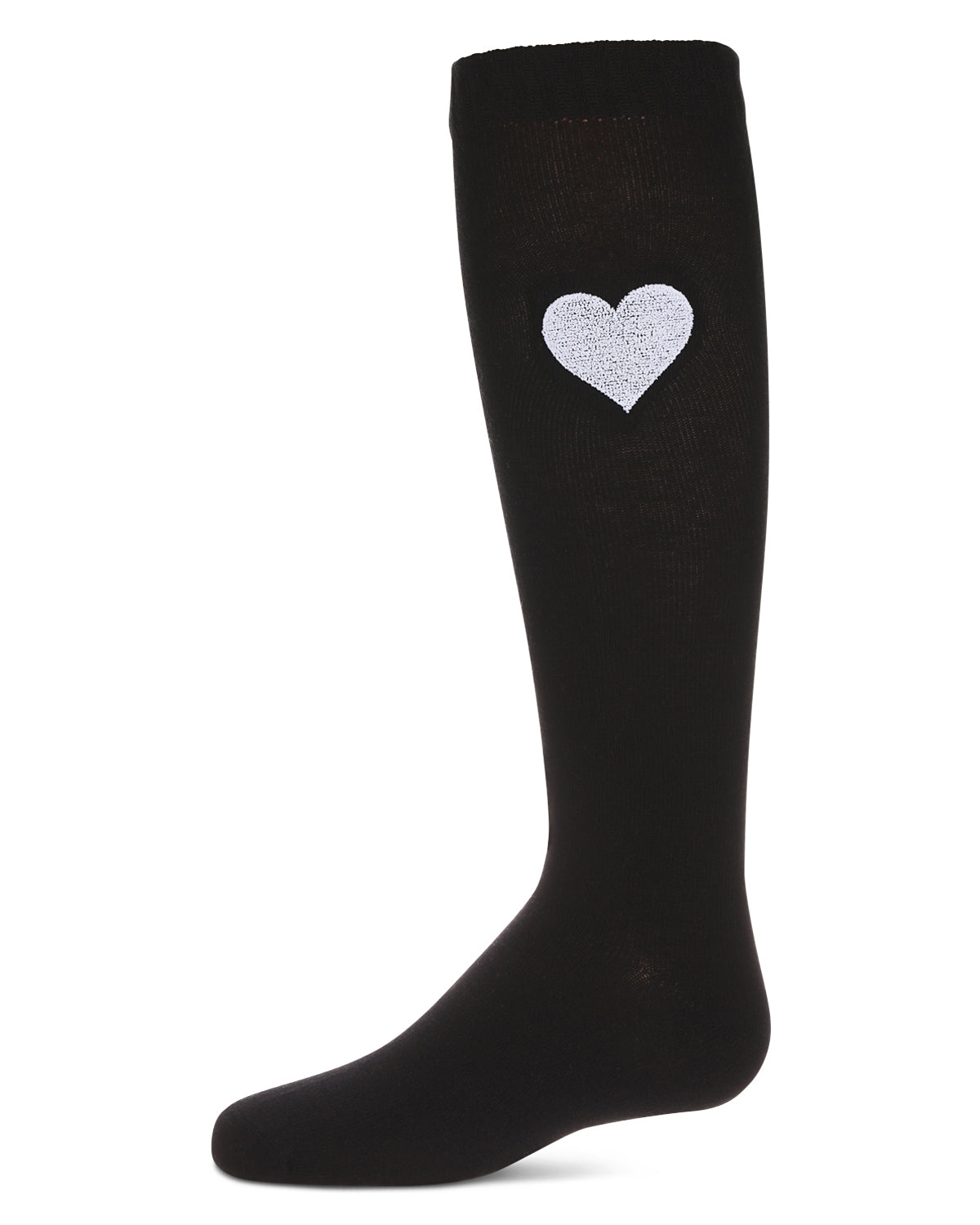 Girls' Fuzzy Heart Knee High Socks : Color: Black