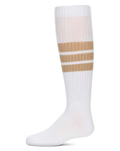 Girls' Triple Stripe Knee High Socks : Color: Tan
