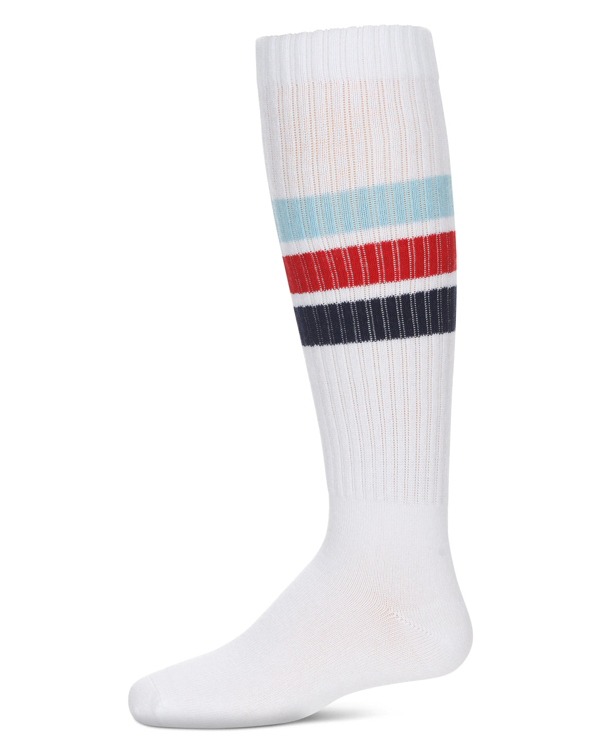 Girls' Triple Stripe Knee High Socks : Color: White Multi
