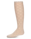Girls' Open Work Heart Knee High Socks : Color: Latte
