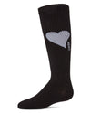 Girls' Single Heart Logo Knee High Socks : Color: Black