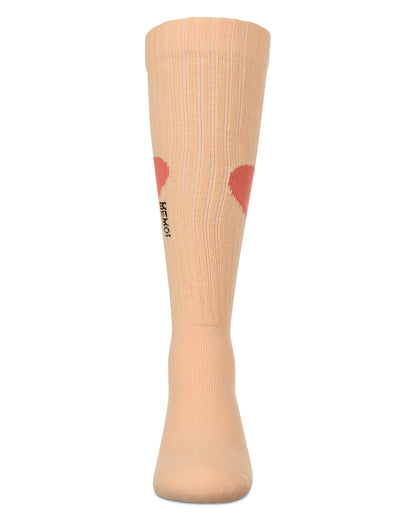 Girls' Single Heart Logo Knee High Socks : Color: Black