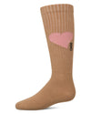 Girls' Single Heart Logo Knee High Socks : Color: Taupe