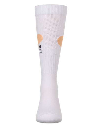 Girls' Single Heart Logo Knee High Socks : Color: Black