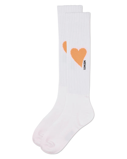 Girls' Single Heart Logo Knee High Socks : Color: Black