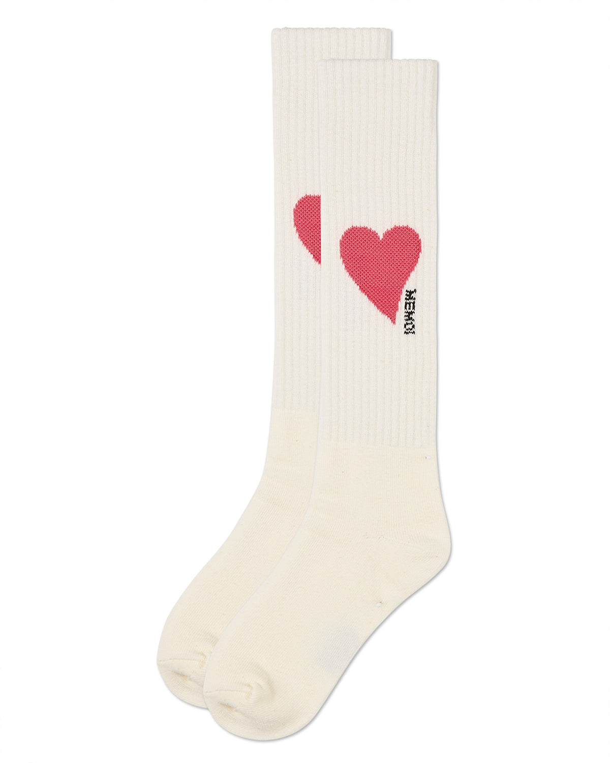 Girls' Single Heart Logo Knee High Socks : Color: Black