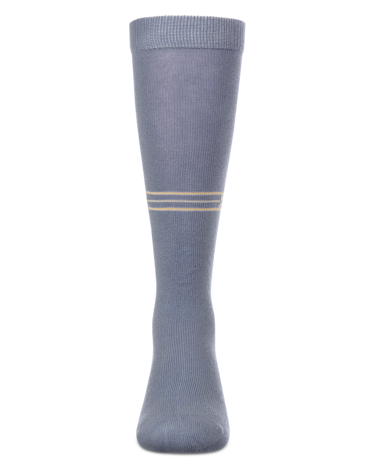Girls Stretch Cotton Multi Stripe "M Graphic" Knee Sock : Color: Denim