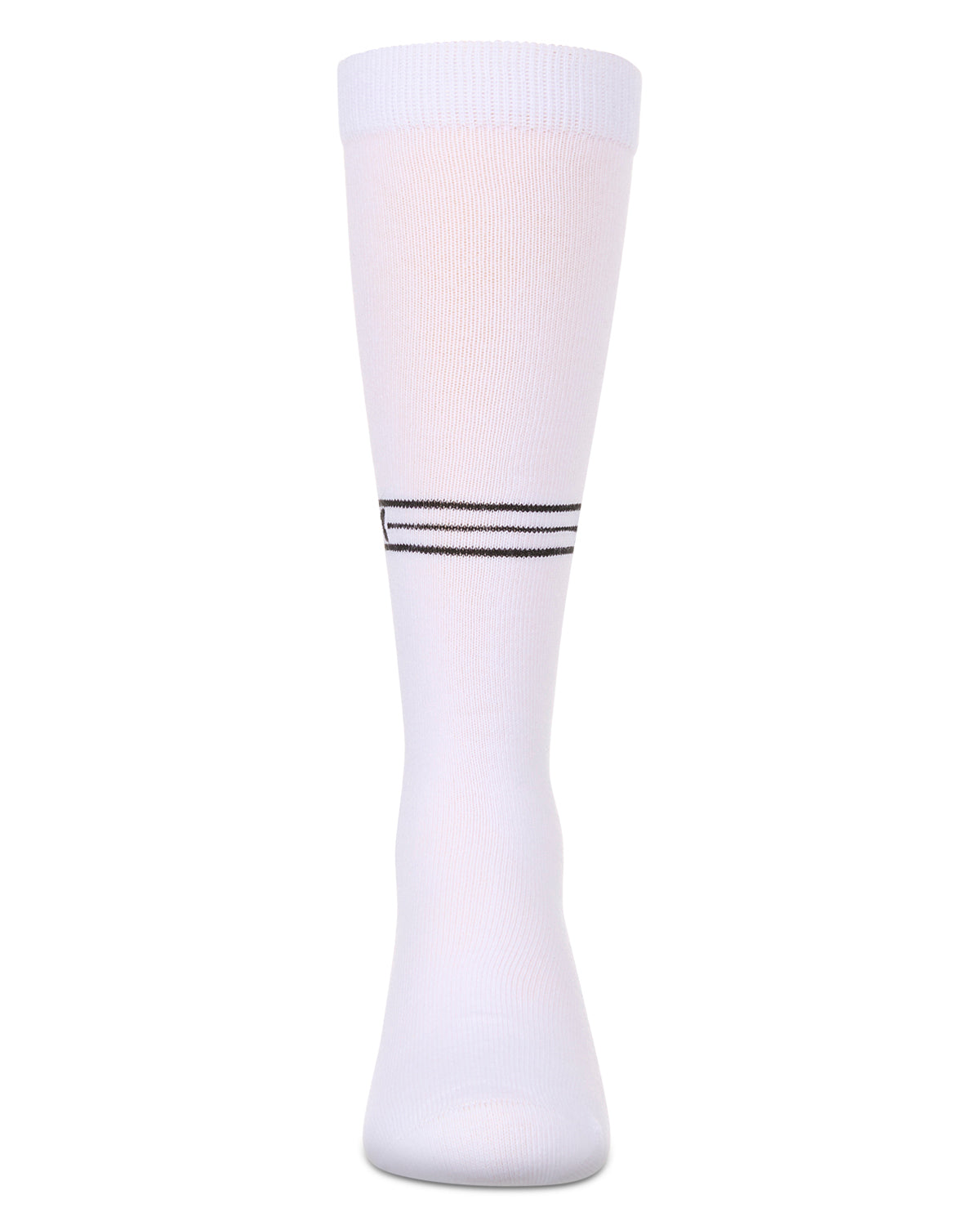 Girls Stretch Cotton Multi Stripe "M Graphic" Knee Sock : Color: Denim