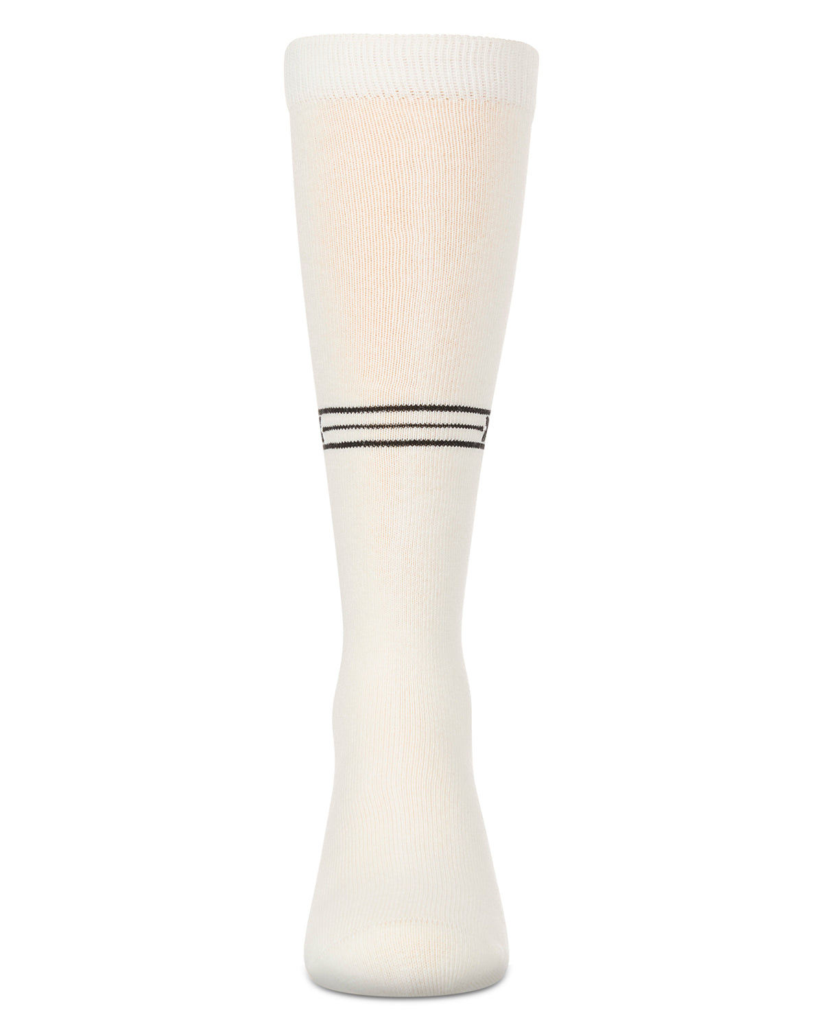 Girls Stretch Cotton Multi Stripe "M Graphic" Knee Sock : Color: Denim
