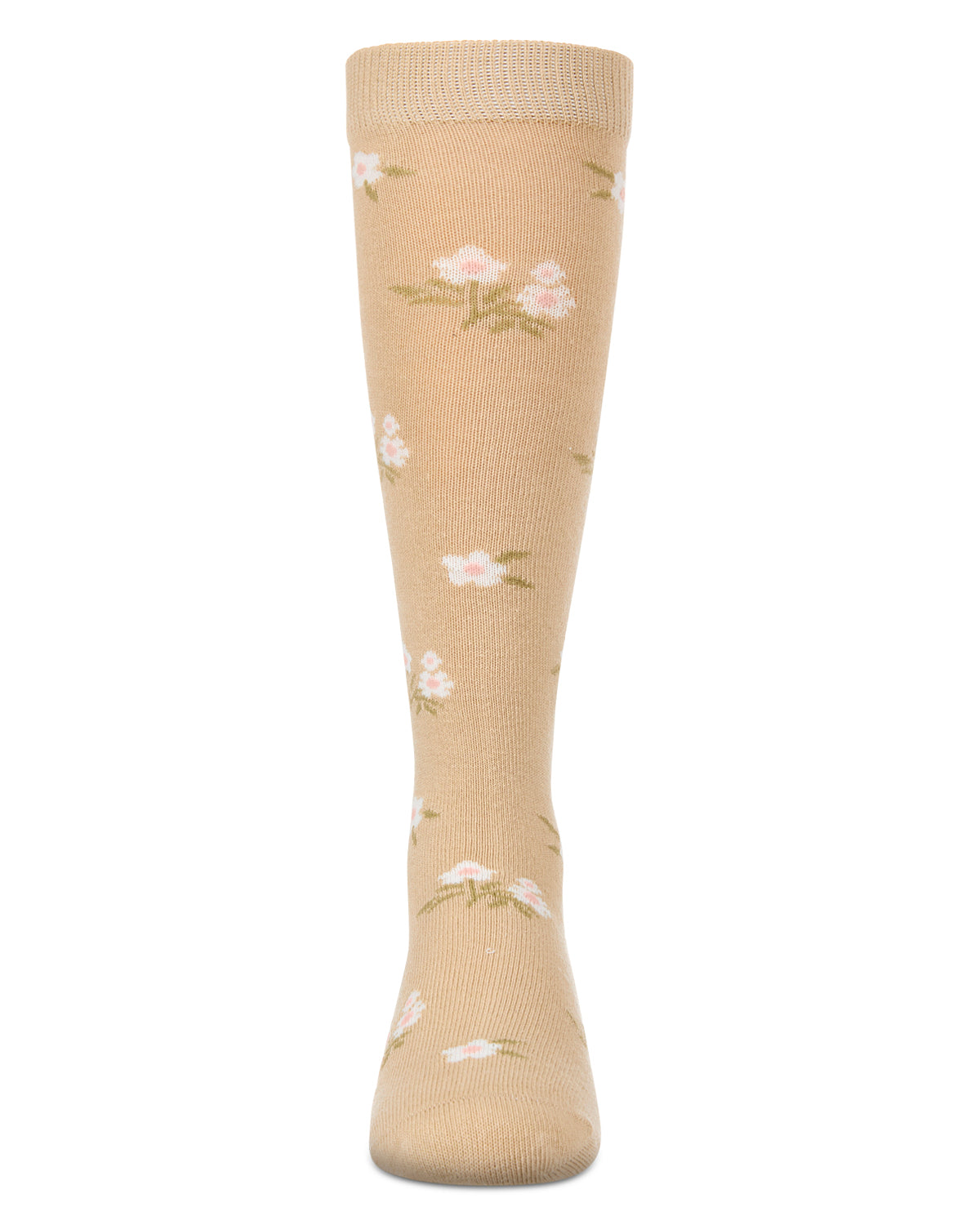 Girls Opaque Stretch Cotton "Blissful Bloom" Knee High Sock : Color: Light Blue
