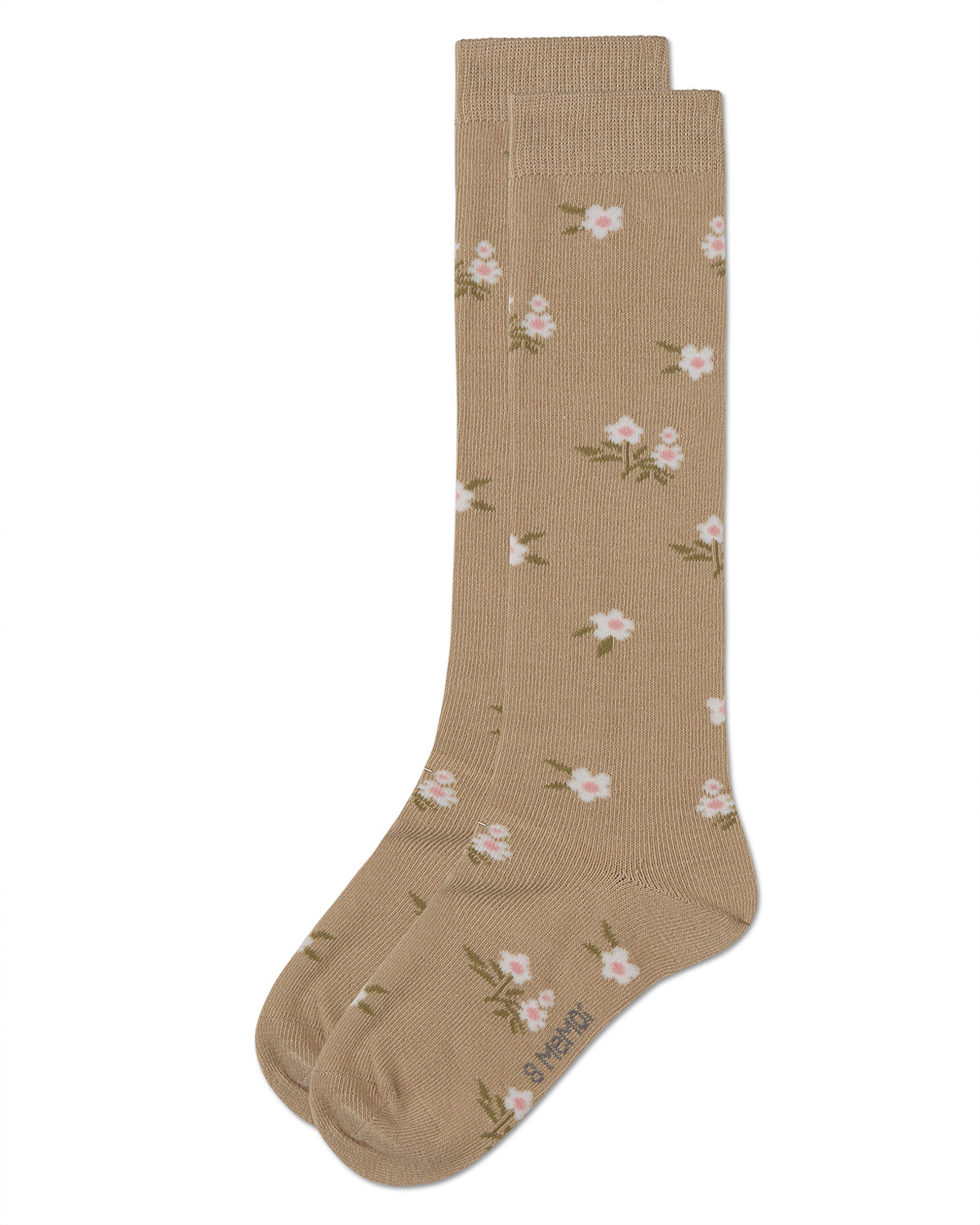Girls Opaque Stretch Cotton "Blissful Bloom" Knee High Sock : Color: Light Blue