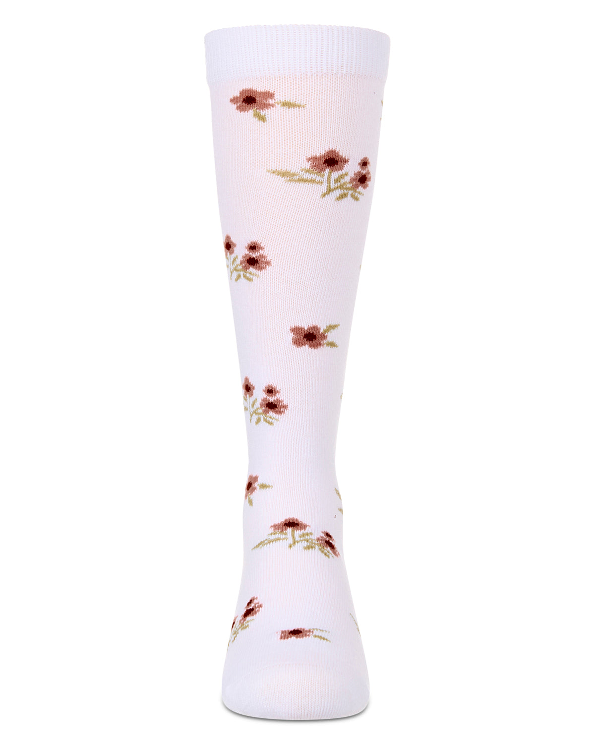 Girls Opaque Stretch Cotton "Blissful Bloom" Knee High Sock : Color: Light Blue
