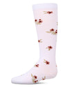 Girls Opaque Stretch Cotton "Blissful Bloom" Knee High Sock : Color: White
