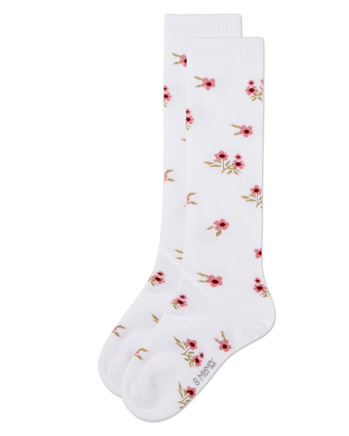 Girls Opaque Stretch Cotton "Blissful Bloom" Knee High Sock : Color: Light Blue
