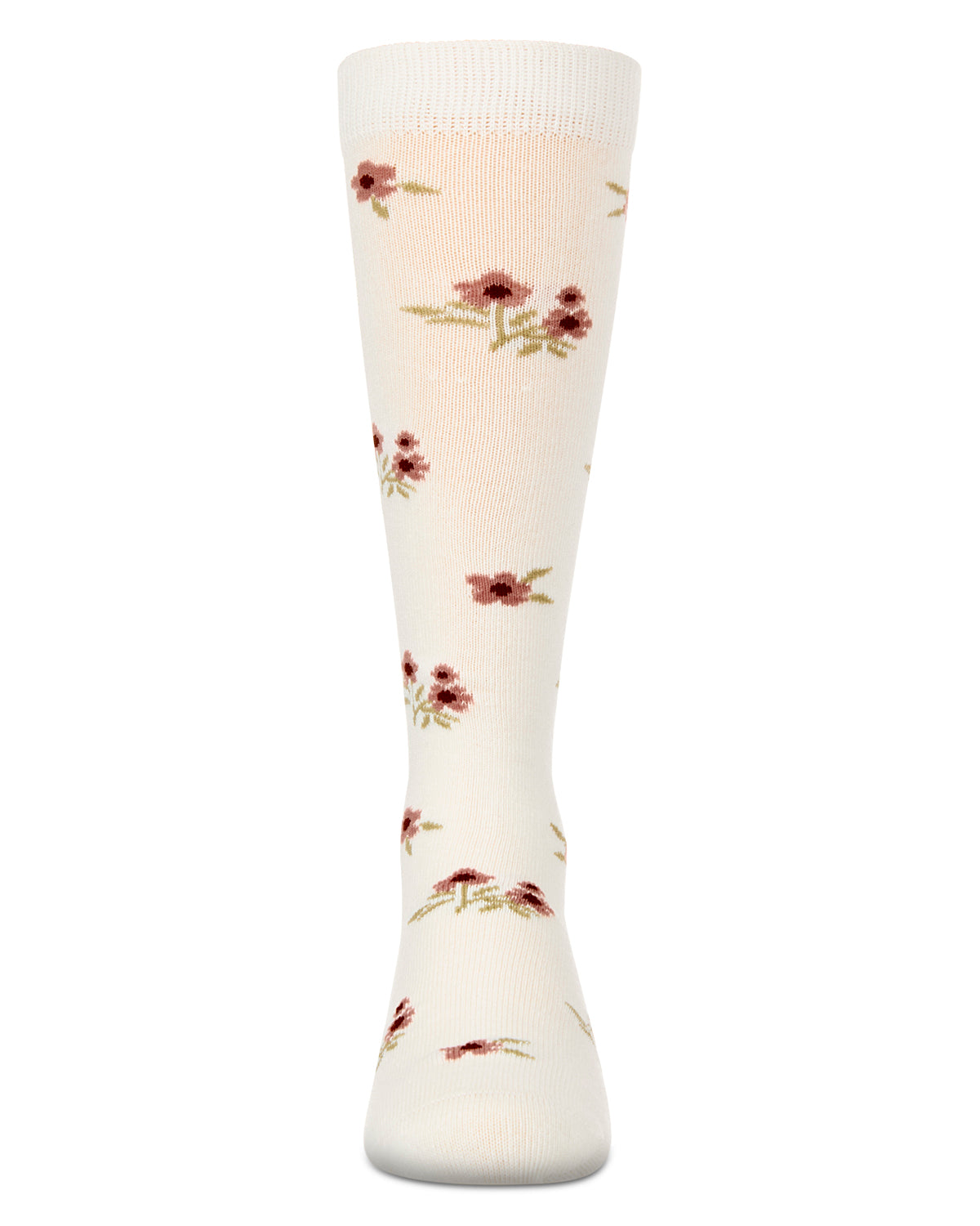 Girls Opaque Stretch Cotton "Blissful Bloom" Knee High Sock : Color: Light Blue