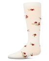 Girls Opaque Stretch Cotton "Blissful Bloom" Knee High Sock : Color: Winter White